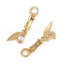 SHEGRACE Brass Micro Pave Clear Cubic Zirconia Pendants&nbsp;XGRQ4N099-712G
