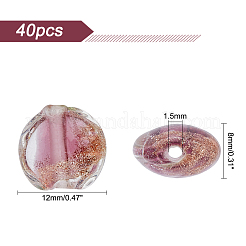 Handmade Gold Sand Lampwork Beads Strands&nbsp;LAMP-OC0001-38