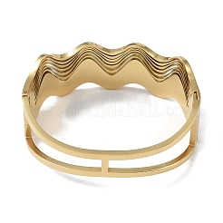 304 Stainless Steel Hollow Wavy Hinged Bangles for Women&nbsp;BJEW-U002-13G