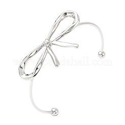 Bowknot 304 Stainless Steel Cuff Bangles&nbsp;LS-BJEW-S171-01A-P