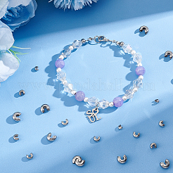 180Pcs 3 Style 304 Stainless Steel Crimp Beads Covers&nbsp;STAS-UN0051-55