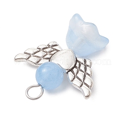 Pearlized Glass Pearl Bead Pendants&nbsp;PALLOY-JF03205-06