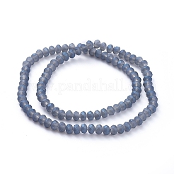 Full Rainbow Plated Faceted Rondelle Glass Beads Strands&nbsp;EGLA-J054-6x4mm-FR04