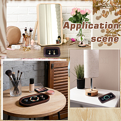 3Pcs 3 Styles Wooden Organizer Display Jewelry Plates&nbsp;ODIS-MA0001-03