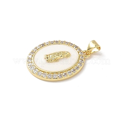 Brass Micro Pave Cubic Zirconia Pendants&nbsp;KK-L239-054G