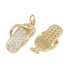 Brass Micro Pave Cubic Zirconia Pendants&nbsp;KK-A269-62G
