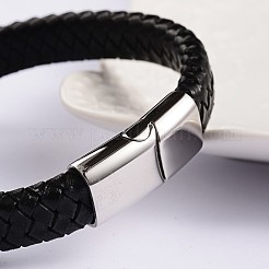 Trendy Leather Braided Cord Bracelets&nbsp;BJEW-P128-06C