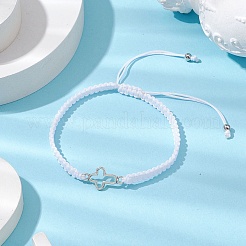 Cross Alloy Connector Charms Braided Bracelets&nbsp;BJEW-JB11067-02