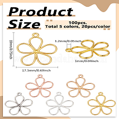 100Pcs 5 Colors Tibetan Style Alloy Pendants&nbsp;FIND-LP0004-78