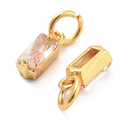 Brass Micro Pave Cubic Zirconia Charms&nbsp;ZIRC-F111-03G-11