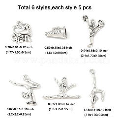 30Pcs 6 Styles Cheerleading Theme Alloy Pendants&nbsp;FIND-FP0001-34