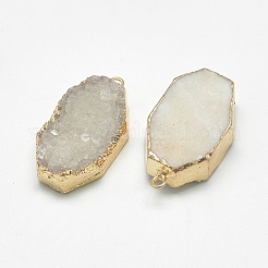 Natural Druzy Agate Pendants&nbsp;G-Q494-60