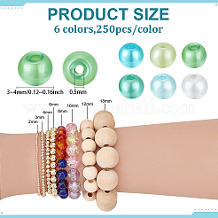 1500Pcs 6 Colors Baking Paint Glass Pearl Beads&nbsp;HY-PH0001-26