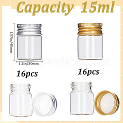 32Pcs 2 Colors Clear Glass Bottles Bead Containers&nbsp;CON-SC0001-07A