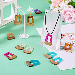 16Pcs 8 Colors Resin & Wood Pendants&nbsp;RESI-TA0003-72