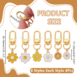 24Pcs 6 Style Alloy Enamel Pendant Decorations&nbsp;HJEW-WR00024