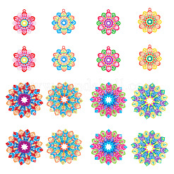 32Pcs 8 Styles Spray Painted 430 Stainless Steel Filigree Pendants&nbsp;STAS-TA0001-96