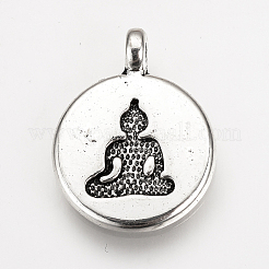 Tibetan Style Alloy Pendants&nbsp;TIBEP-Q078-28AS-NR