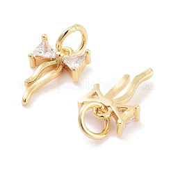 Brass Micro Pave Cubic Zirconia Pendants&nbsp;KK-P271-23G