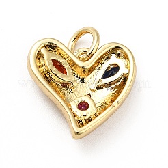 Brass Micro Pave Cubic Zirconia Pendants&nbsp;KK-H433-21G