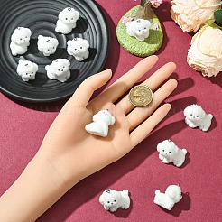 4Styles 4Pcs Flocking Resin Cute Puppy Pendants&nbsp;RESI-YW0003-43A