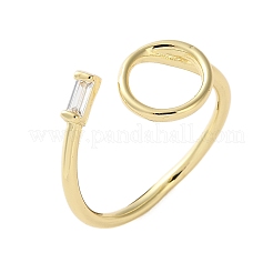 Brass Micro Pave Clear Cubic Zirconia Cuff Rings&nbsp;RJEW-F103-05-G