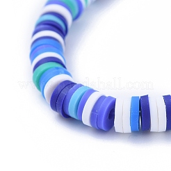 Handmade Polymer Clay Heishi Beads Stretch Bracelets&nbsp;BJEW-JB05300-04