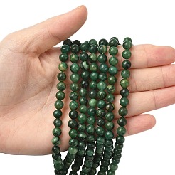 Natural West African Jade Round Beads Strands&nbsp;G-P075-03-6mm