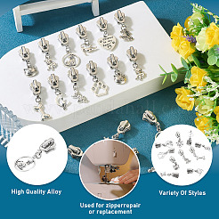 20Pcs 10 Style Alloy Zipper Pulls&nbsp;HJEW-TAC0081