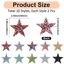 20Pcs 10 Colors Plastic Clothing Patches&nbsp;FIND-GF0008-92-1