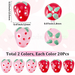40Pcs 2 Colors Opaque Acrylic Enamel Beads&nbsp;MACR-SC0002-57