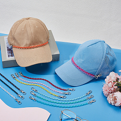 12Pcs 12 Colors Acrylic Link Baseball Cap Chain&nbsp;HJEW-GA00060