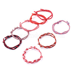 32Pcs 8 Styles Polyester & Spandex Cord Braided Bead Bracelets&nbsp;BJEW-TAC0065