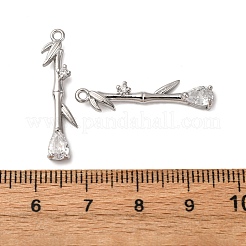 Brass Micro Pave Clear Cubic Zirconia Pendants&nbsp;KK-Z112-27P