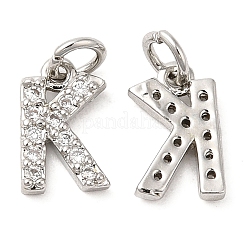 Brass Micro Pave Grade AAA Cubic Zirconia Charms&nbsp;ZIRC-P067-11P-K-NR