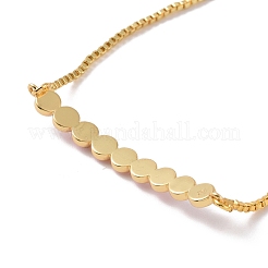 Enamel Evil Eye Link Slider Bracelet with Cubic Zirconia&nbsp;BJEW-E015-06G-M