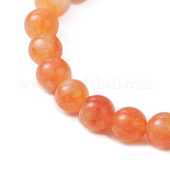Dyed Natural Malaysia Jade Round Beaded Stretch Bracelets for Men Women&nbsp;BJEW-JB12146-01