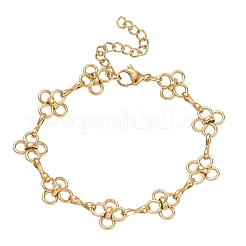 304 Stainless Steel Flower Link Chain Bracelets&nbsp;SA-CBA2696-21G