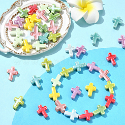 45Pcs 9 Colors Glazed Porcelain Beads&nbsp;PORC-CJ0001-12