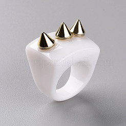 Opaque Acrylic Finger Rings&nbsp;RJEW-T010-12