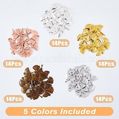 150Pcs 6 Colors Autumn Theme Brass Filigree Pendants&nbsp;KK-FH0002-51