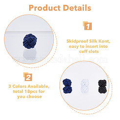 18Pcs 3 Colors Polyester Elastic Buttons&nbsp;BUTT-HS0001-01