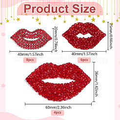 18Pcs 3 Styles Lip Hotfix Rhinestone&nbsp;PATC-ME0001-46