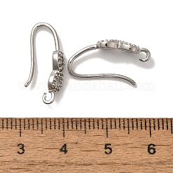 Rack Plating Brass Micro Pave Clear Cubic Zirconia Earring Hooks&nbsp;KK-A231-03P