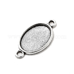 Tibetan Style Alloy Flat Oval Cabochon Connector Settings&nbsp;TIBE-M022-06AS