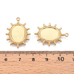 Non-Tarnish 304 Stainless Steel Pendant Cabochon Settings&nbsp;STAS-T065-90G