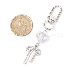 Electroplate Glass Heart Pendant Decrorations&nbsp;HJEW-JM04357