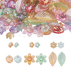 300Pcs 6 Style Transparent Acrylic Bead Caps&nbsp;TACR-CD0001-03