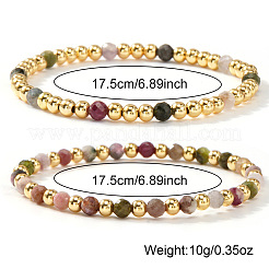 2Pcs 2 Styles Natural Tourmaline Beaded Stretch Bracelets&nbsp;TU5709-4