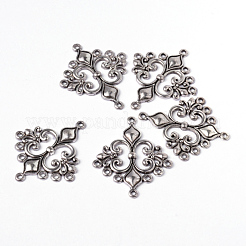 Antique Silver Tibetan Style Rhombus Chandelier Component Links for Dangle Earring Making&nbsp;X-EA9734Y-NF
